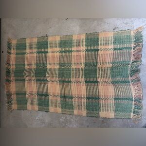 Green and Pink Jute Rug Kitchen or Hallway 30 x50